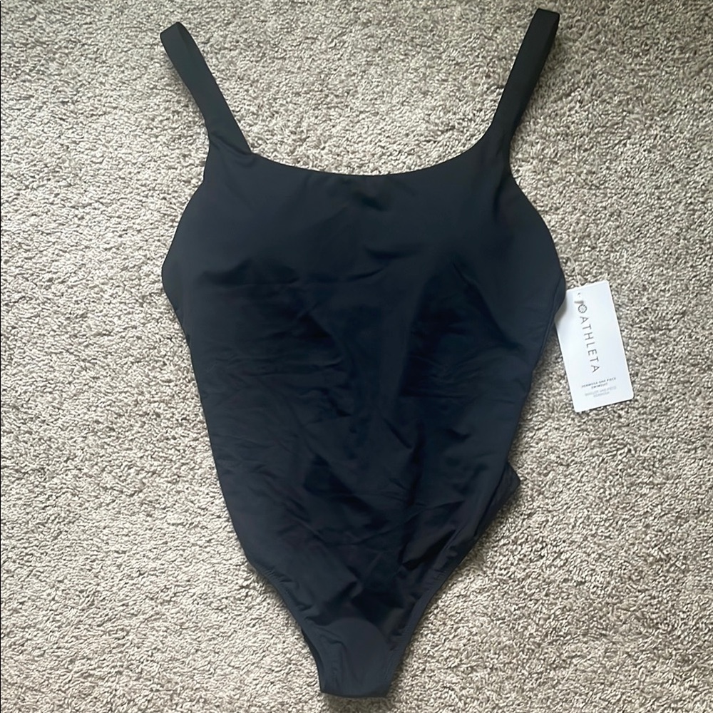 Athleta Black Asymmetrical Sleeveless One Piece